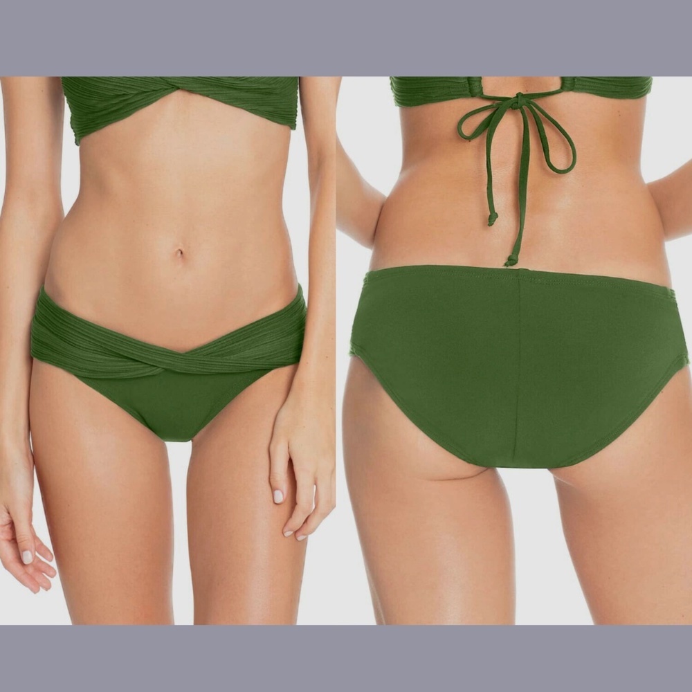 NEW Robin Piccone Lily Twisted Cuff Bottom in‎ Green [SZ Small ]